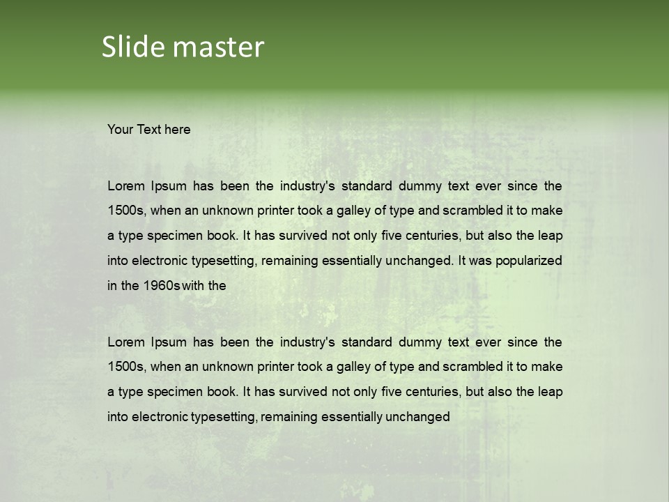 A Green Background With A Grungy Texture PowerPoint Template