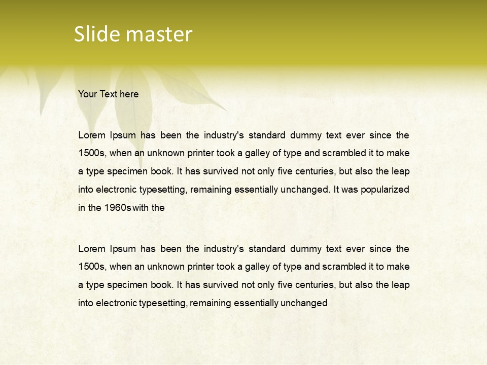 Lovely Background Image With Interesting Earthy Texture, Close-Up Of Leaves And Plenty Of Space For Text PowerPoint Template