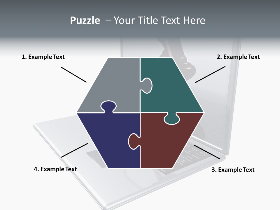 A Laptop With A Gavel On The Screen Representing Internet Auctions PowerPoint Template