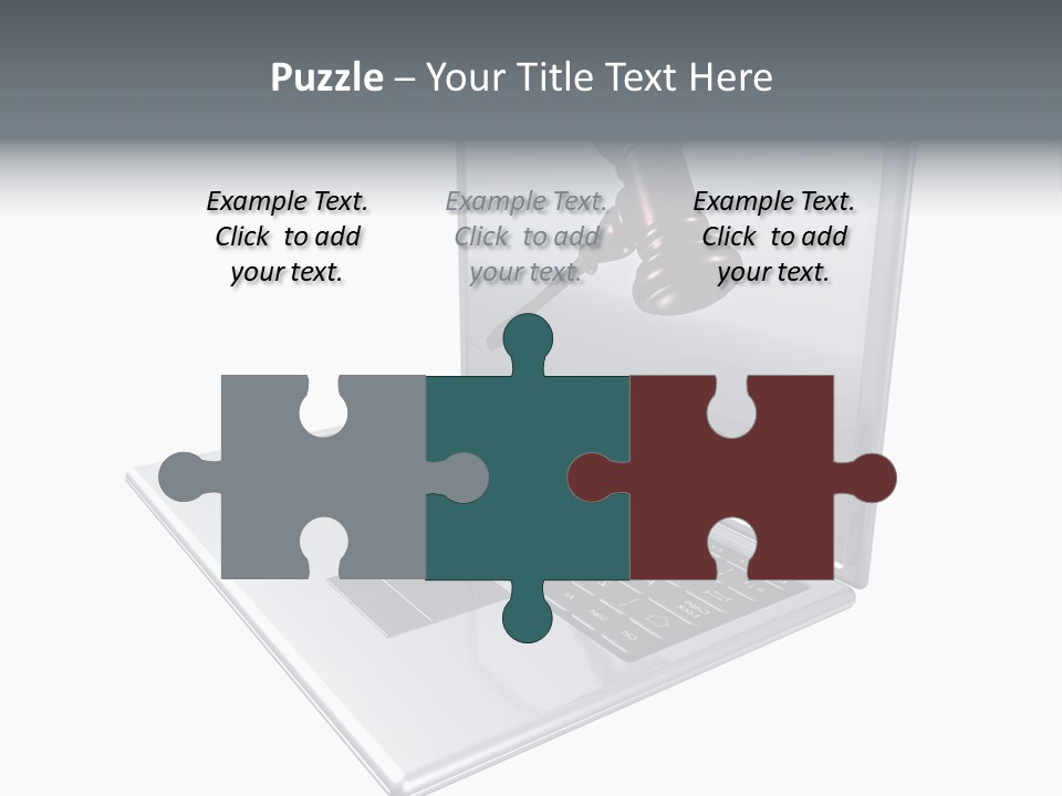 A Laptop With A Gavel On The Screen Representing Internet Auctions PowerPoint Template