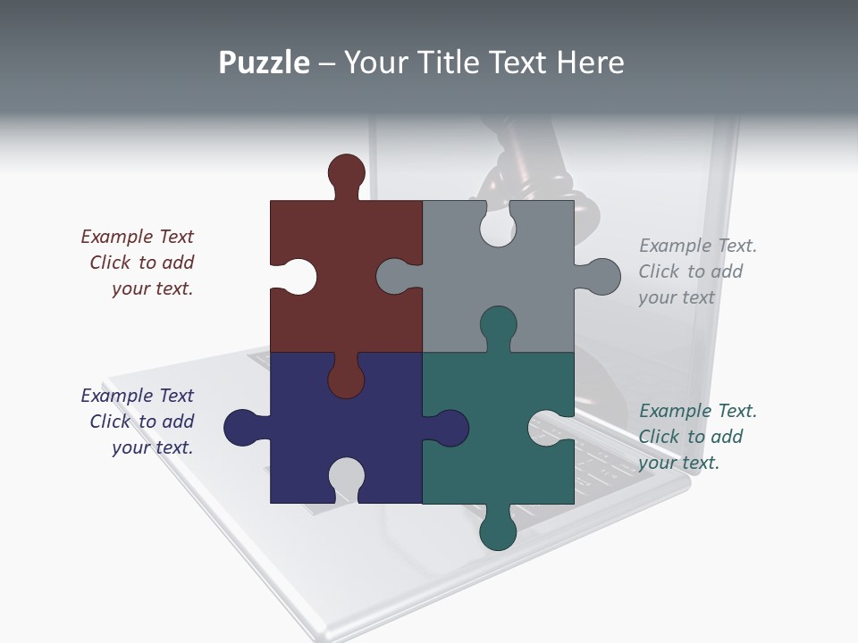 A Laptop With A Gavel On The Screen Representing Internet Auctions PowerPoint Template