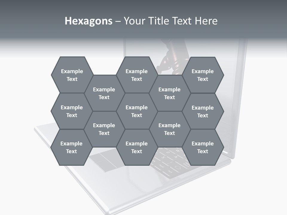 A Laptop With A Gavel On The Screen Representing Internet Auctions PowerPoint Template