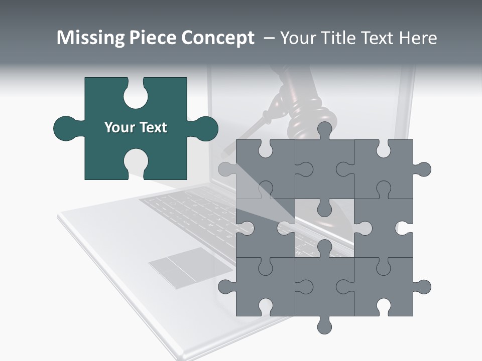 A Laptop With A Gavel On The Screen Representing Internet Auctions PowerPoint Template