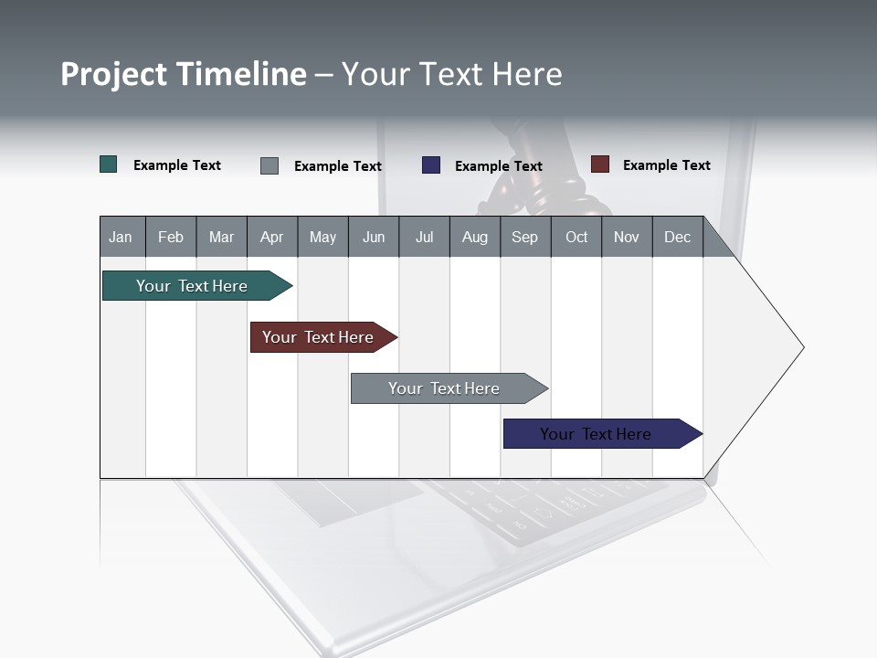 A Laptop With A Gavel On The Screen Representing Internet Auctions PowerPoint Template