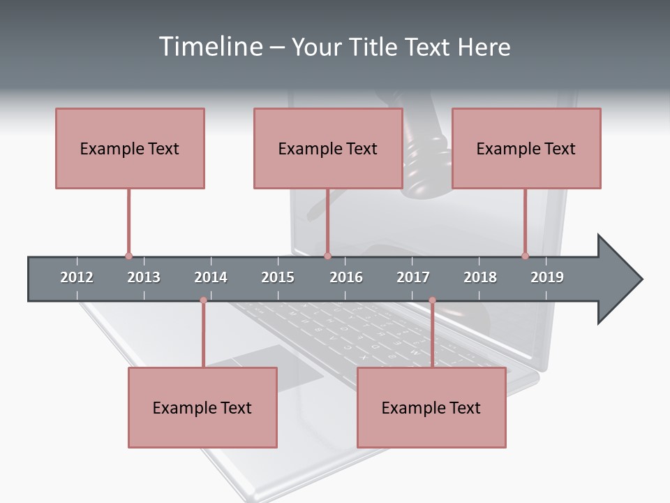 A Laptop With A Gavel On The Screen Representing Internet Auctions PowerPoint Template