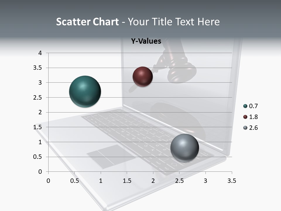 A Laptop With A Gavel On The Screen Representing Internet Auctions PowerPoint Template