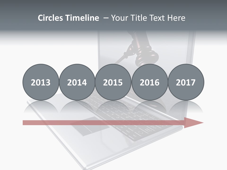 A Laptop With A Gavel On The Screen Representing Internet Auctions PowerPoint Template