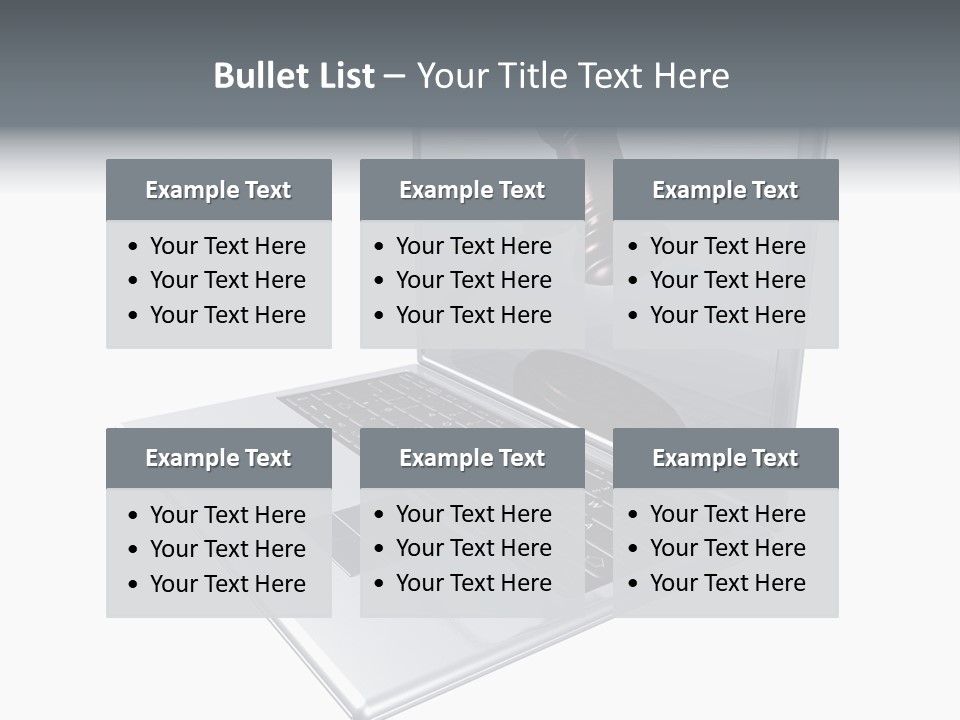 A Laptop With A Gavel On The Screen Representing Internet Auctions PowerPoint Template
