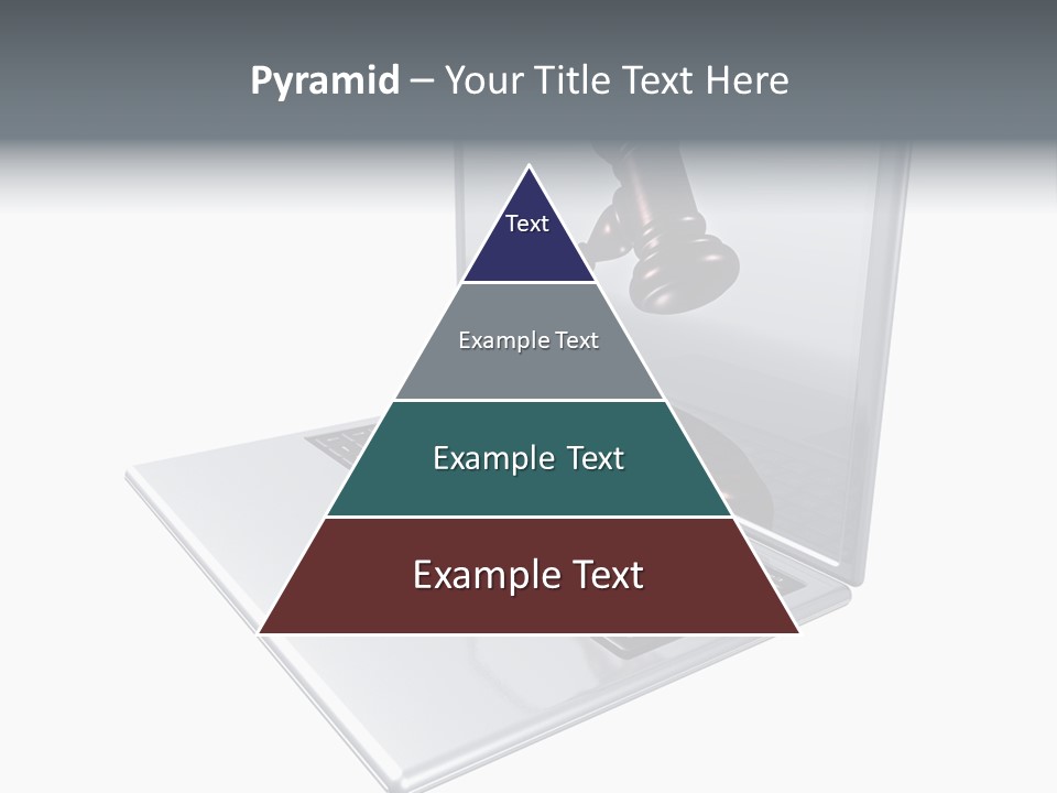 A Laptop With A Gavel On The Screen Representing Internet Auctions PowerPoint Template