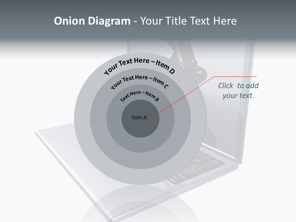 A Laptop With A Gavel On The Screen Representing Internet Auctions PowerPoint Template