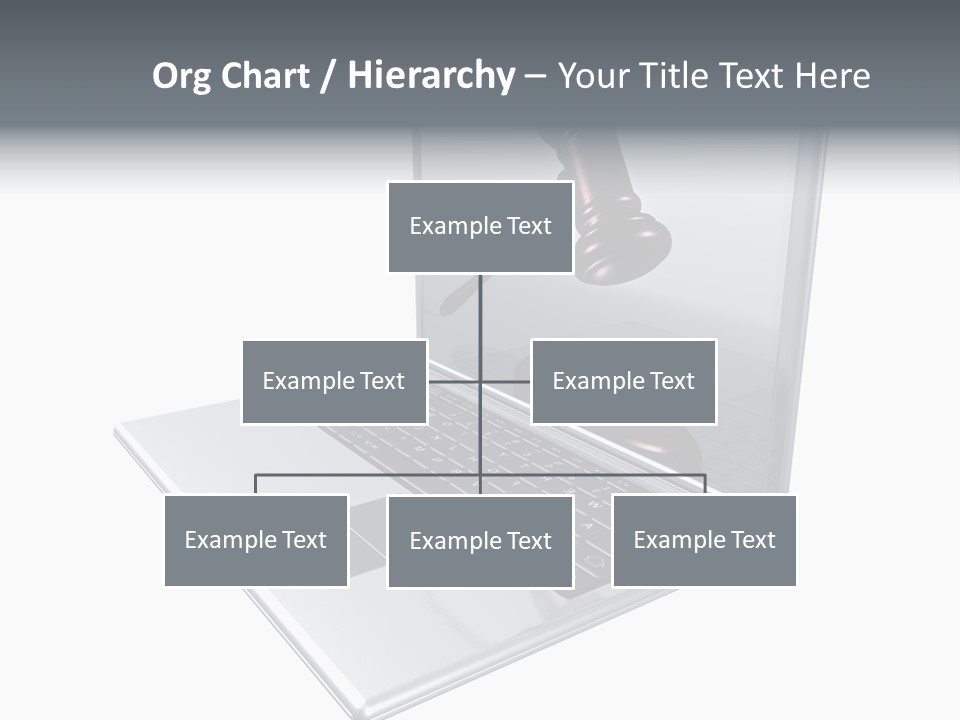 A Laptop With A Gavel On The Screen Representing Internet Auctions PowerPoint Template