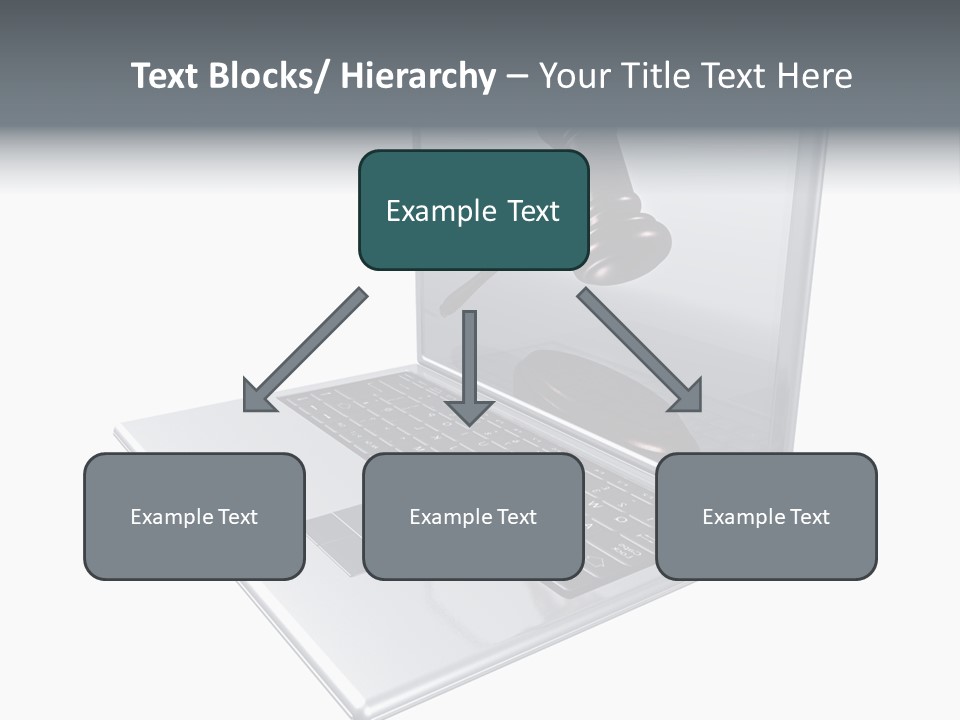 A Laptop With A Gavel On The Screen Representing Internet Auctions PowerPoint Template