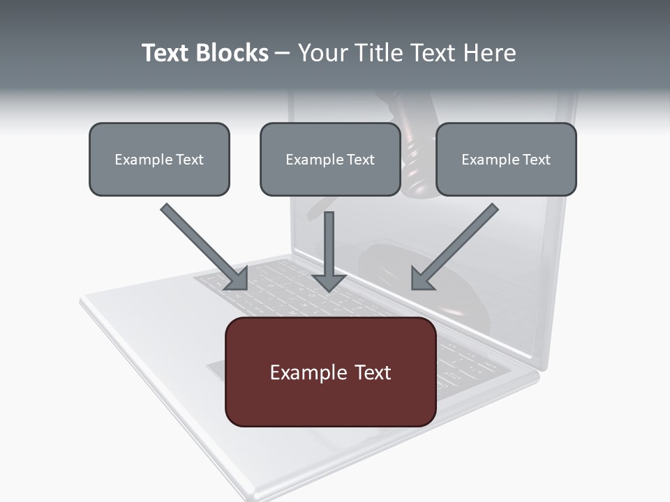 A Laptop With A Gavel On The Screen Representing Internet Auctions PowerPoint Template