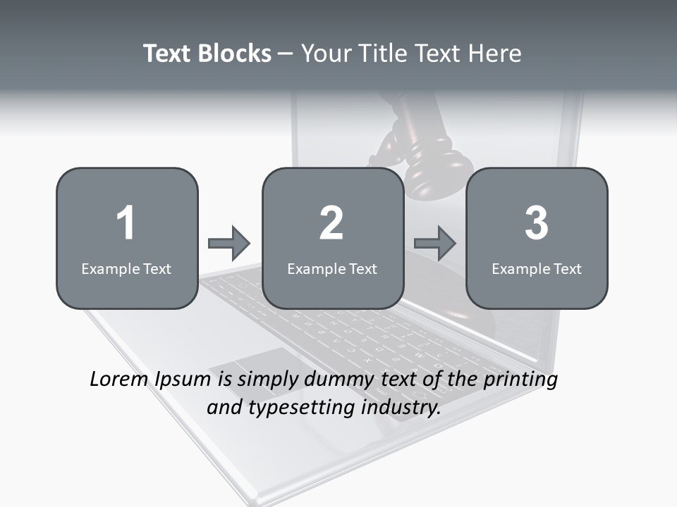 A Laptop With A Gavel On The Screen Representing Internet Auctions PowerPoint Template