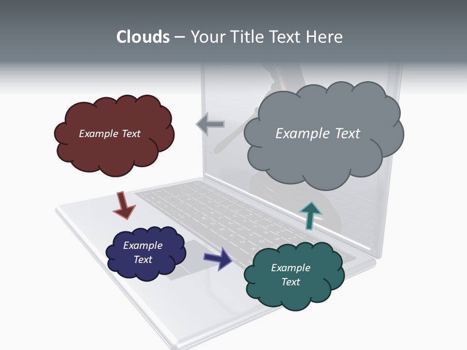 A Laptop With A Gavel On The Screen Representing Internet Auctions PowerPoint Template