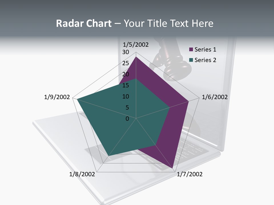 A Laptop With A Gavel On The Screen Representing Internet Auctions PowerPoint Template