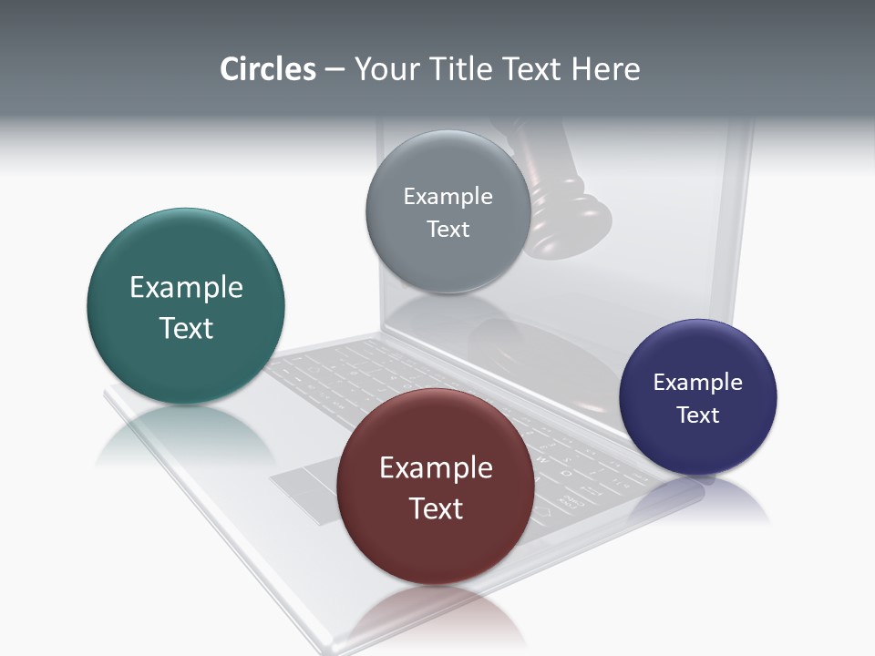 A Laptop With A Gavel On The Screen Representing Internet Auctions PowerPoint Template