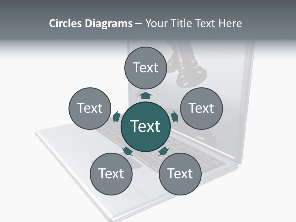 A Laptop With A Gavel On The Screen Representing Internet Auctions PowerPoint Template