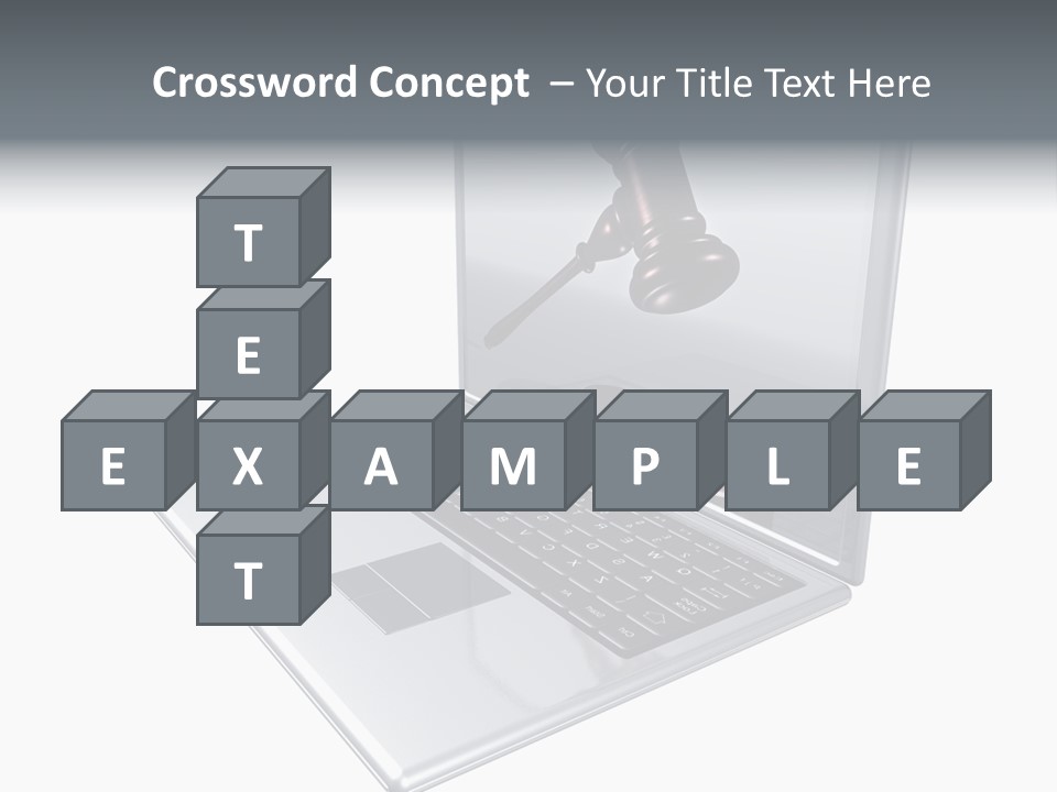 A Laptop With A Gavel On The Screen Representing Internet Auctions PowerPoint Template