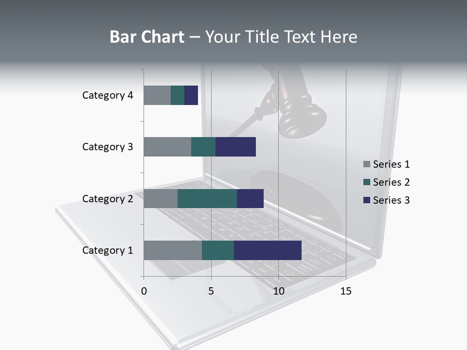 A Laptop With A Gavel On The Screen Representing Internet Auctions PowerPoint Template