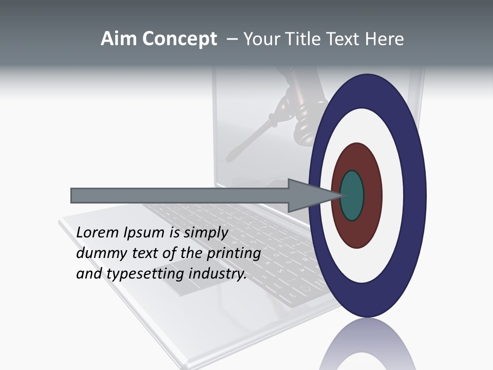 A Laptop With A Gavel On The Screen Representing Internet Auctions PowerPoint Template