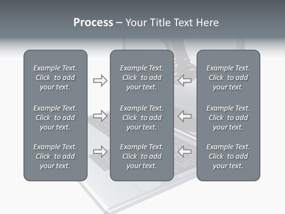 A Laptop With A Gavel On The Screen Representing Internet Auctions PowerPoint Template