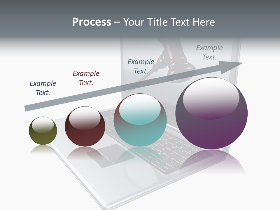 A Laptop With A Gavel On The Screen Representing Internet Auctions PowerPoint Template