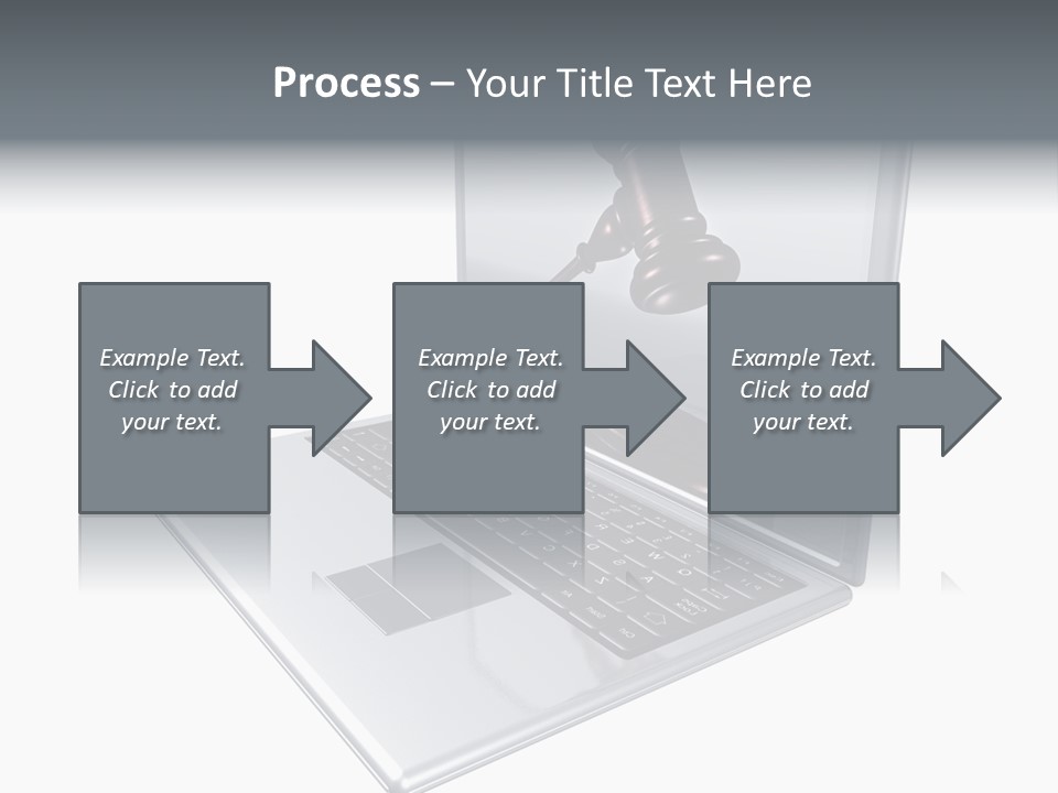 A Laptop With A Gavel On The Screen Representing Internet Auctions PowerPoint Template