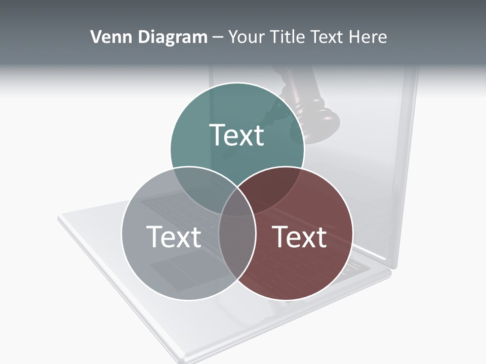 A Laptop With A Gavel On The Screen Representing Internet Auctions PowerPoint Template