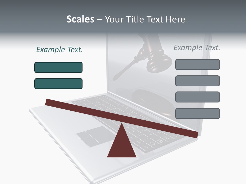 A Laptop With A Gavel On The Screen Representing Internet Auctions PowerPoint Template