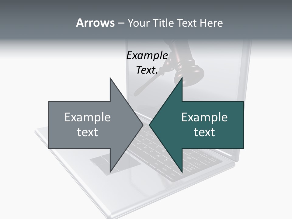 A Laptop With A Gavel On The Screen Representing Internet Auctions PowerPoint Template