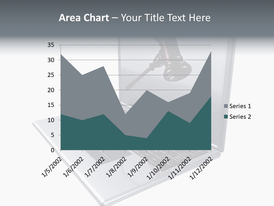 A Laptop With A Gavel On The Screen Representing Internet Auctions PowerPoint Template