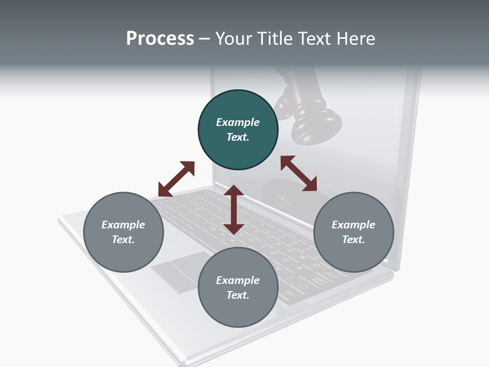 A Laptop With A Gavel On The Screen Representing Internet Auctions PowerPoint Template