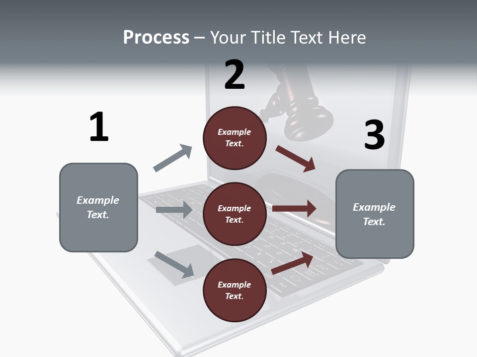 A Laptop With A Gavel On The Screen Representing Internet Auctions PowerPoint Template