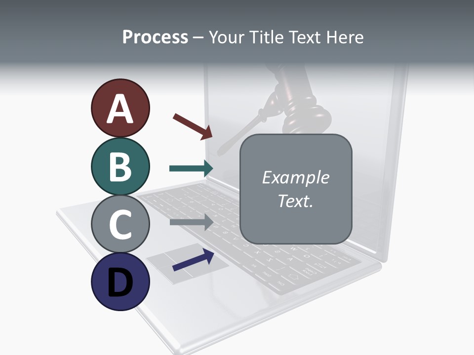 A Laptop With A Gavel On The Screen Representing Internet Auctions PowerPoint Template