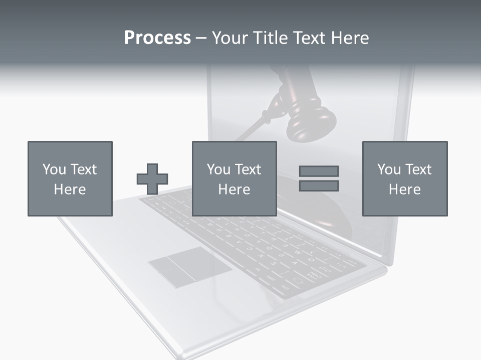 A Laptop With A Gavel On The Screen Representing Internet Auctions PowerPoint Template