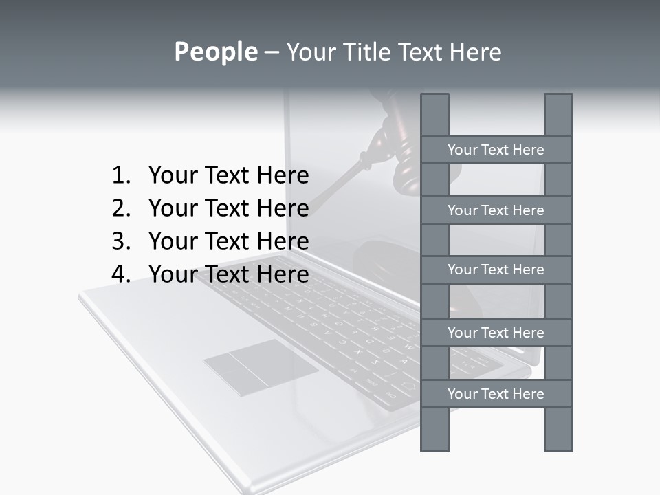 A Laptop With A Gavel On The Screen Representing Internet Auctions PowerPoint Template