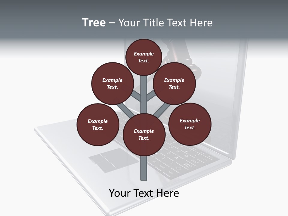 A Laptop With A Gavel On The Screen Representing Internet Auctions PowerPoint Template