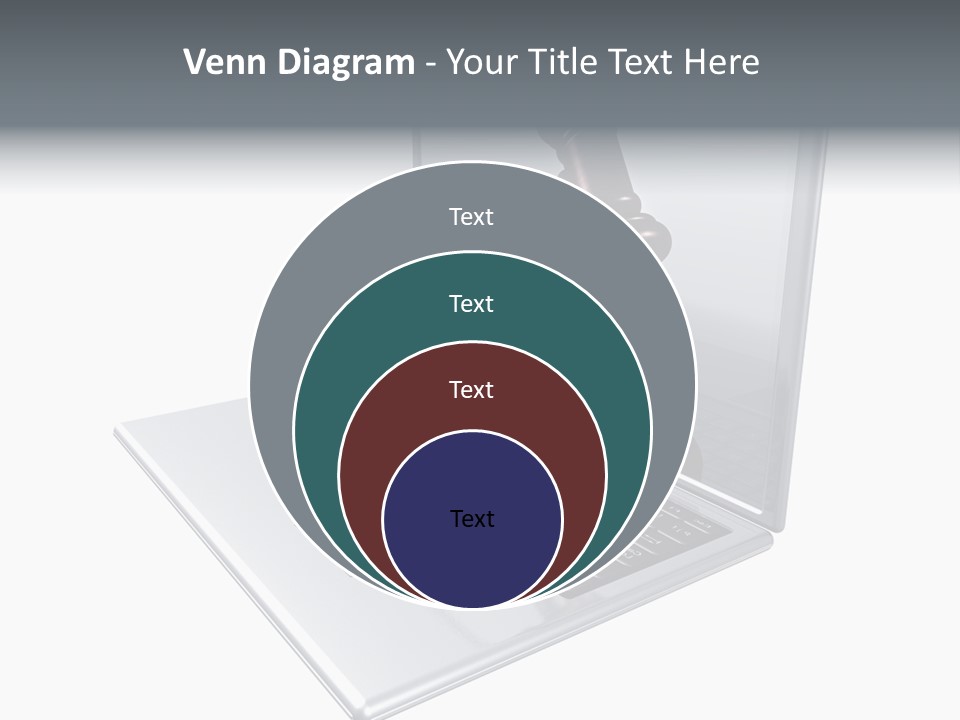 A Laptop With A Gavel On The Screen Representing Internet Auctions PowerPoint Template
