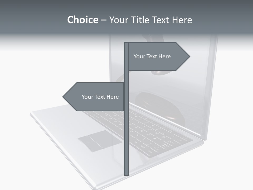 A Laptop With A Gavel On The Screen Representing Internet Auctions PowerPoint Template