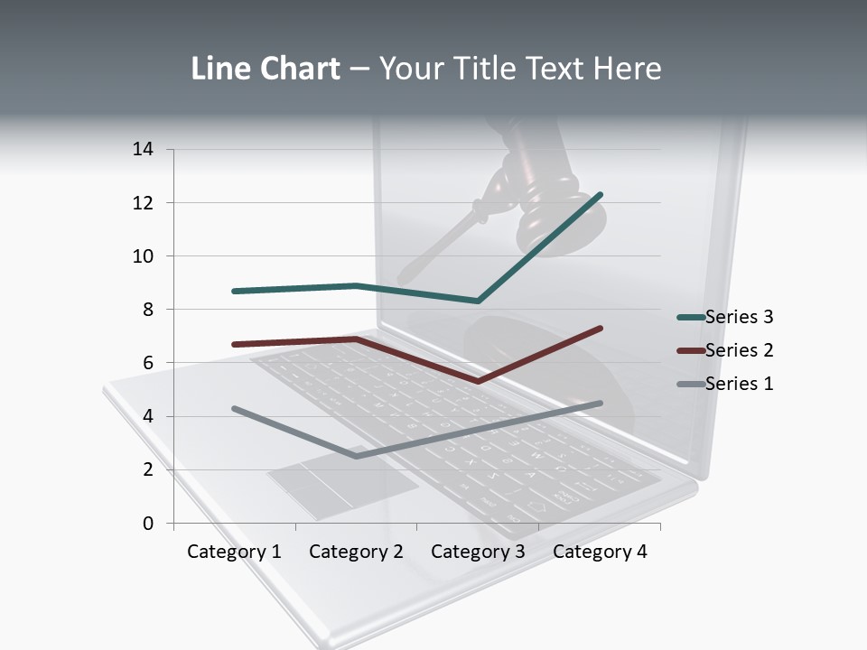 A Laptop With A Gavel On The Screen Representing Internet Auctions PowerPoint Template
