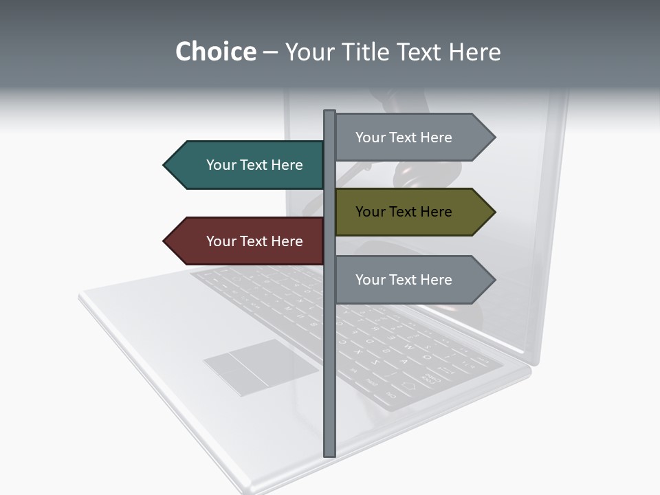 A Laptop With A Gavel On The Screen Representing Internet Auctions PowerPoint Template