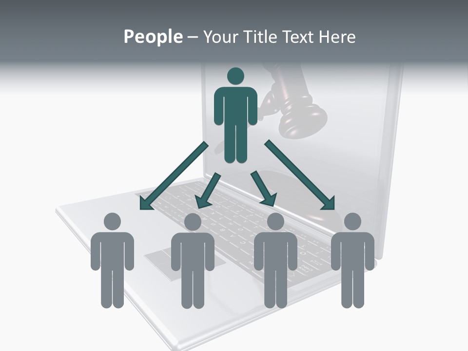 A Laptop With A Gavel On The Screen Representing Internet Auctions PowerPoint Template