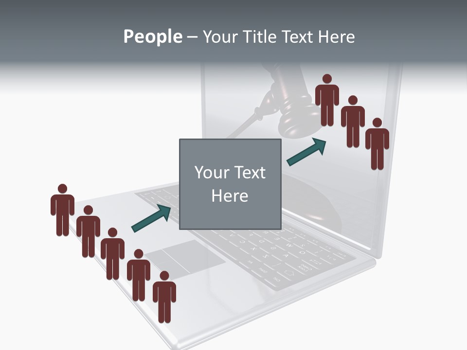 A Laptop With A Gavel On The Screen Representing Internet Auctions PowerPoint Template