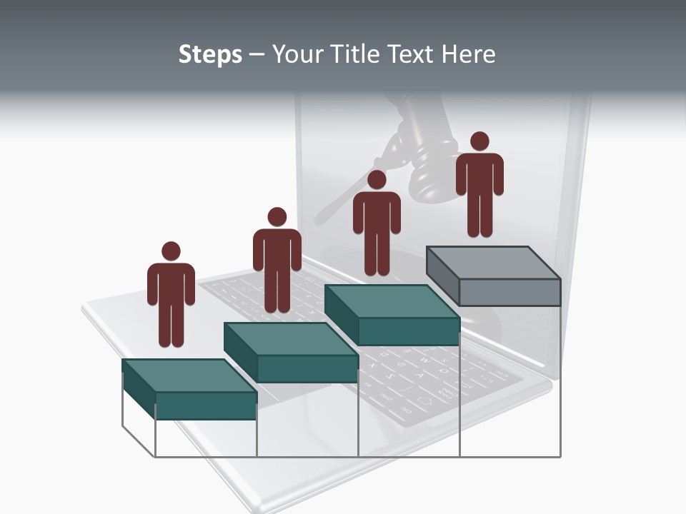 A Laptop With A Gavel On The Screen Representing Internet Auctions PowerPoint Template