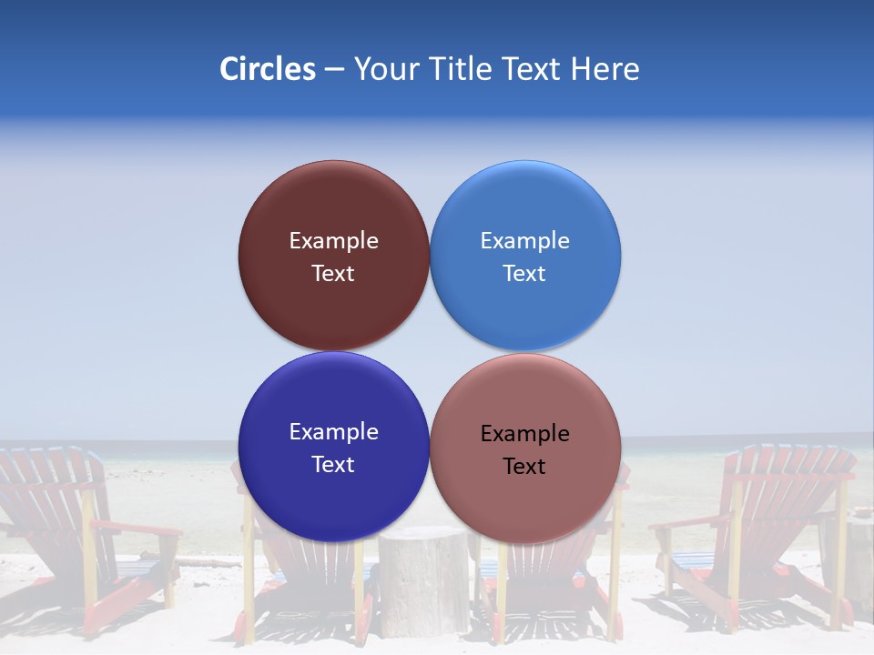 Resort Beach Chairs At Tropical Beach PowerPoint Template