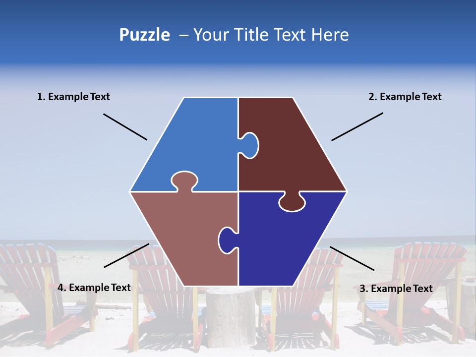 Resort Beach Chairs At Tropical Beach PowerPoint Template