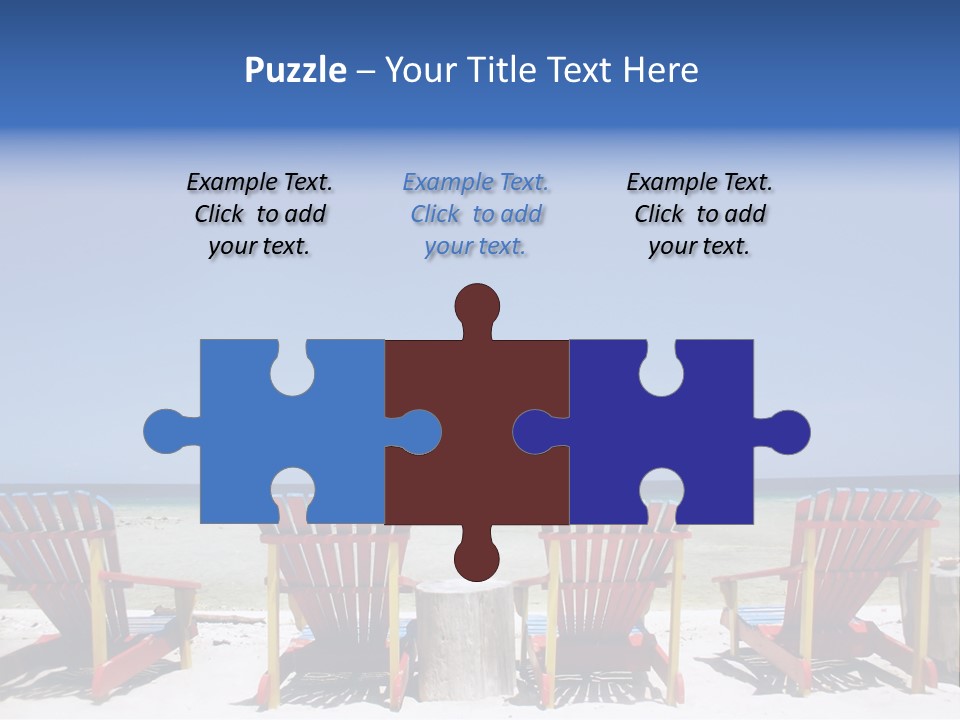 Resort Beach Chairs At Tropical Beach PowerPoint Template