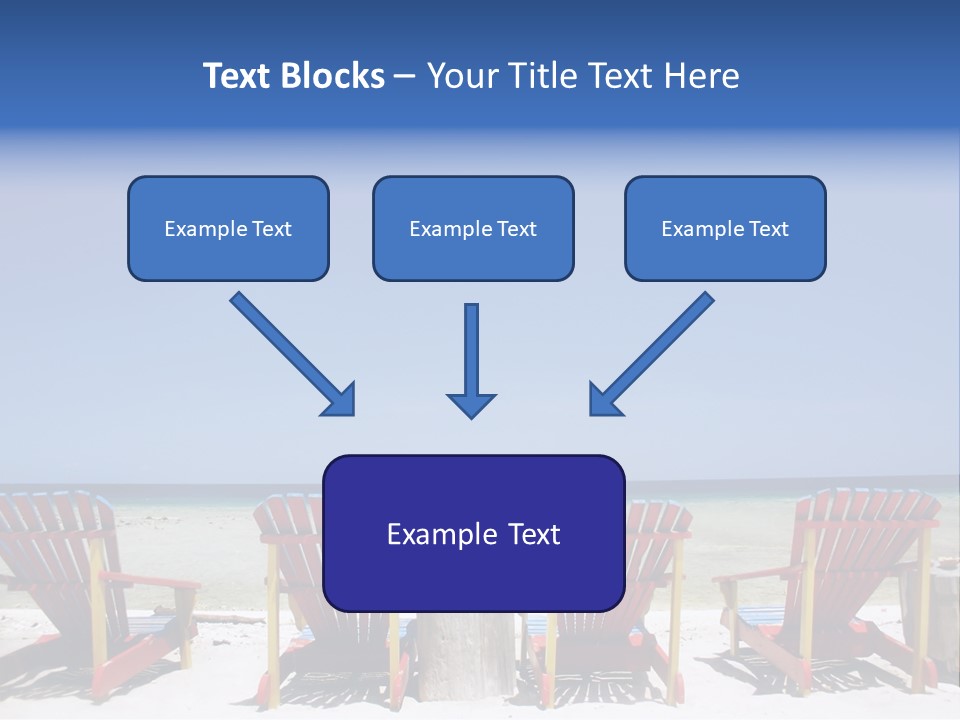 Resort Beach Chairs At Tropical Beach PowerPoint Template