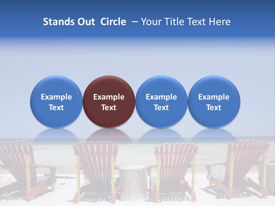 Resort Beach Chairs At Tropical Beach PowerPoint Template